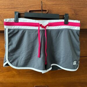 Y2K Nike Women's Gray Athletic Shorts with Pink Trim